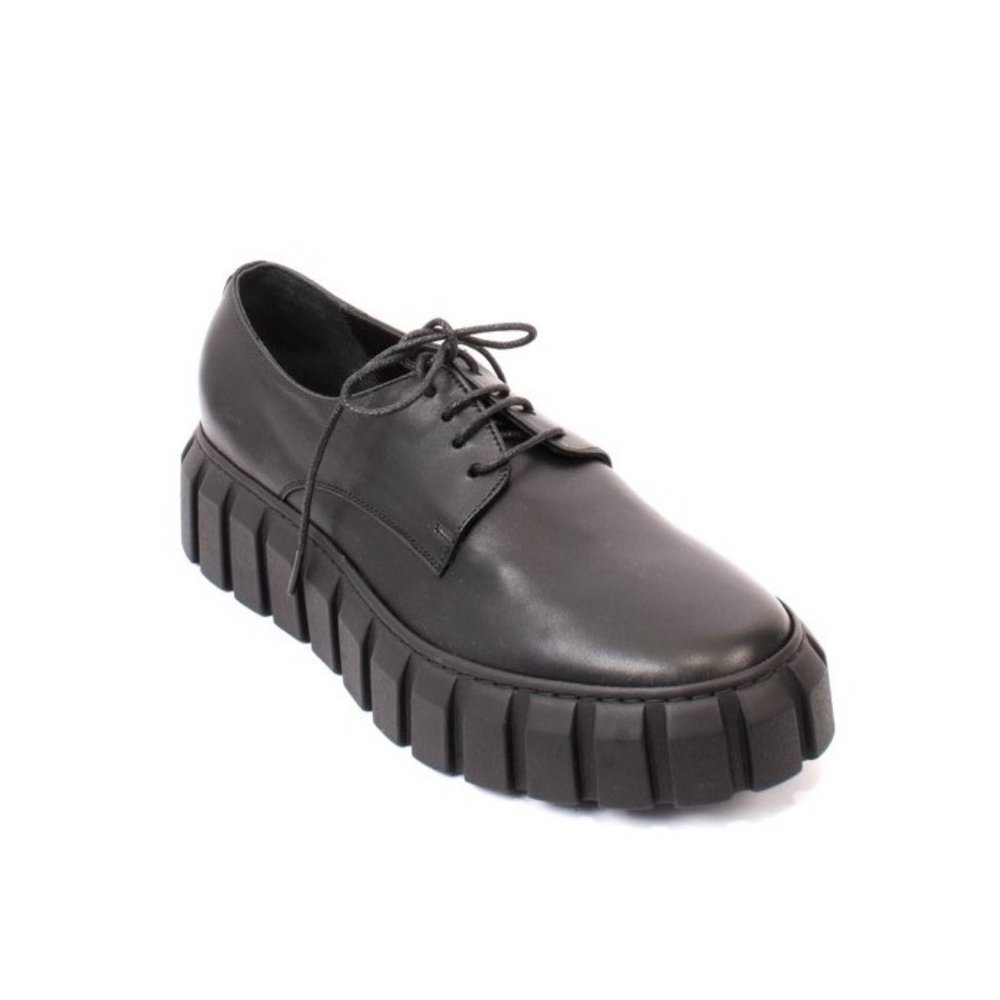 Gianni Ferrante 306 Black Leather Comfort Wedge Shoes